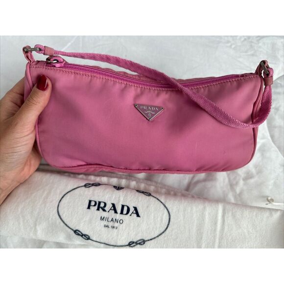 PRADA Y2K Pink Mini Shoulder Bag W/dust Bag - Picture 1 of 16